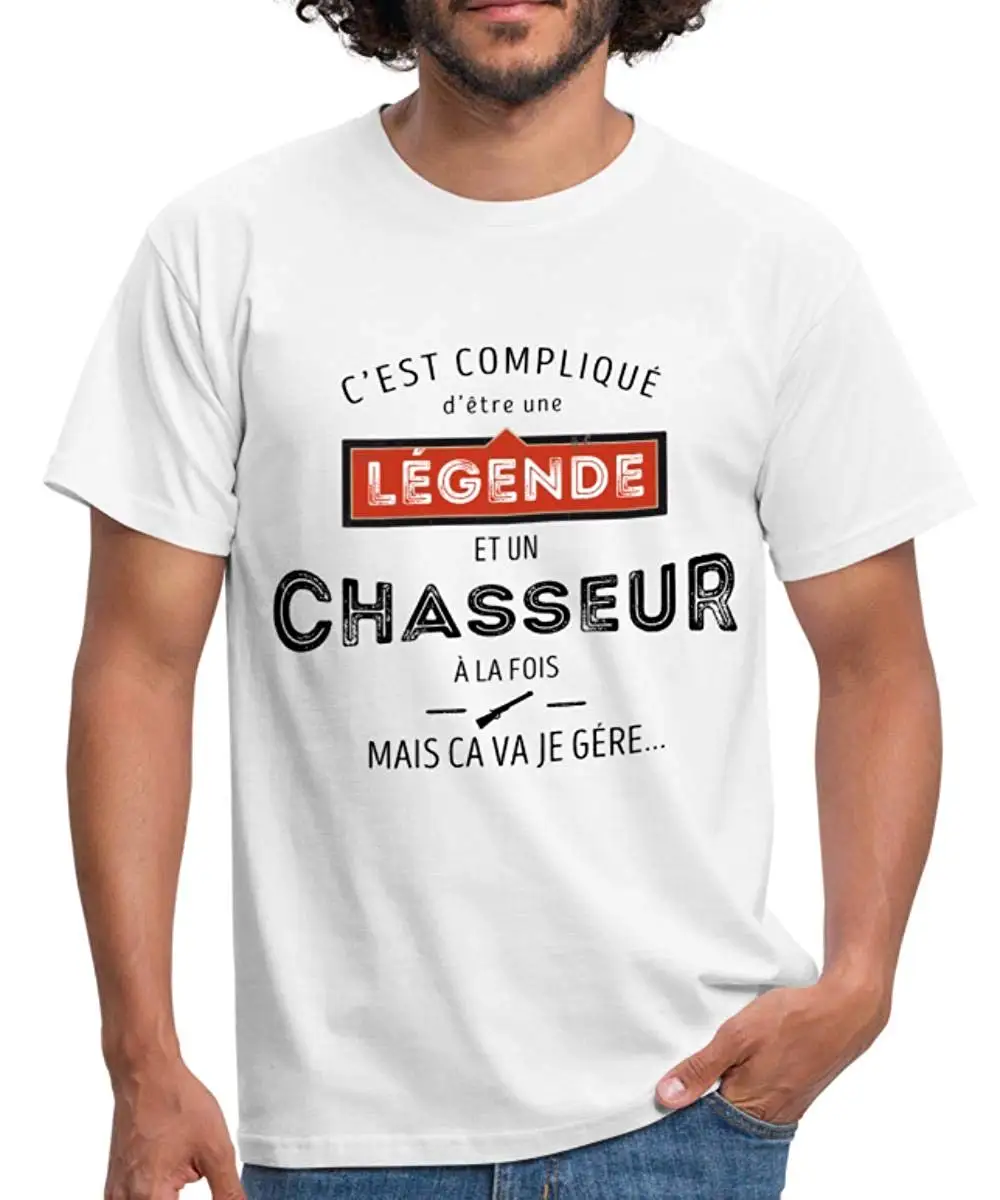 Новинка 2019 электронная рубашка Legende Et Chasseur A La Fois футболка Homme уличная Мужская