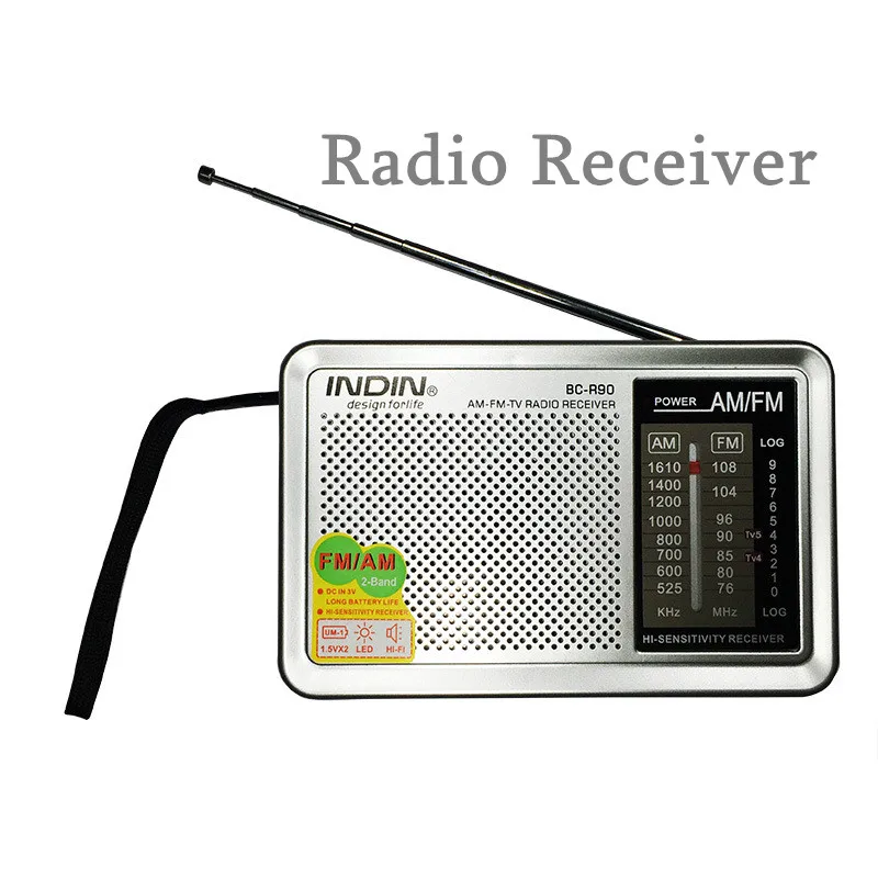 1 Portable Mini Radio Speaker FMAM Stereo Radio Player Radio Receiver Antenna Support Music Player Receiver for Old Parents Gifts