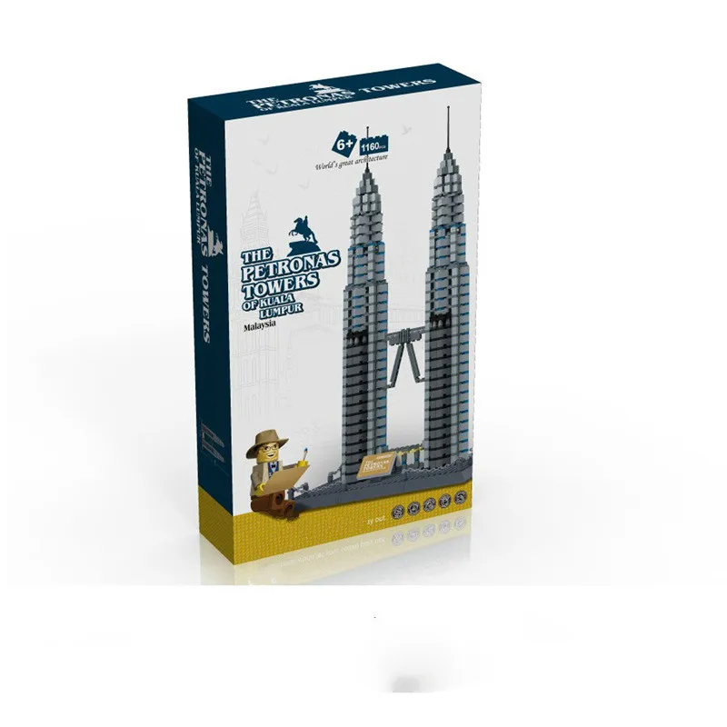 

World famous building blocks model Gemini Tower DIY