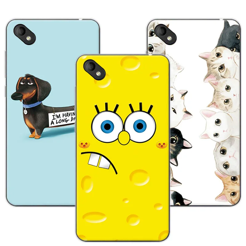 

For BQ BQS-5035 Velvet fundas coque 5.0" Soft Silicone Case For BQ 5035 Velvet Case Bear Painting Protector