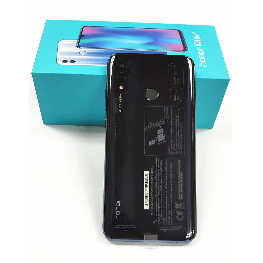 Honor 10 Lite 4G Android 9 0 6 21 &quotFHD 2340X1080 двойной шрифт задняя камера 24MP 3 Гб 64 отпечаток