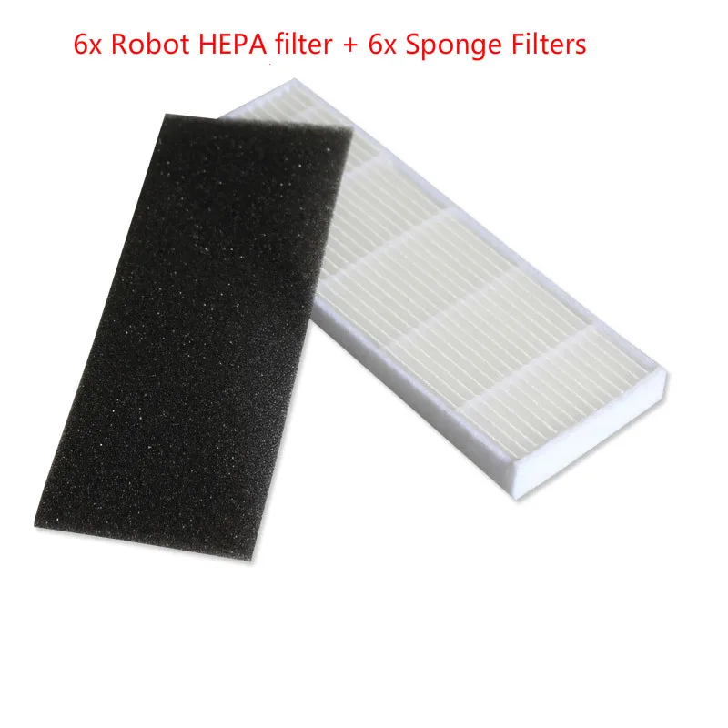 

6x Robot HEPA filter + 6x Sponge Filters replacement for kitfort KT-519 kt 519 kt519 Robotisc Vacuum Cleaner