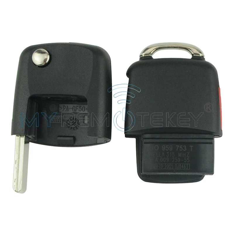 1J0 959 753T дистанционный ключ HU66 315Mhz 4 кнопки для VW Bora Jetta Golf Passat для Skoda для Seat 1999 2000 2001 Remtekey