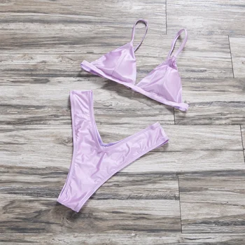 

Solid Simple Designed Fashion 2019 Sexy Low Waist High Elasticity Swimming Suit Women Backless Beachwear Swimsuit