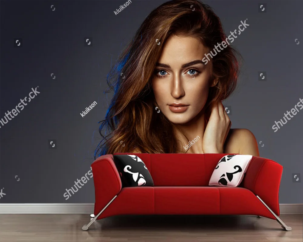 Kustom Foto Wallpaper Hd Keindahan Wanita Wajah Lukisan Dinding