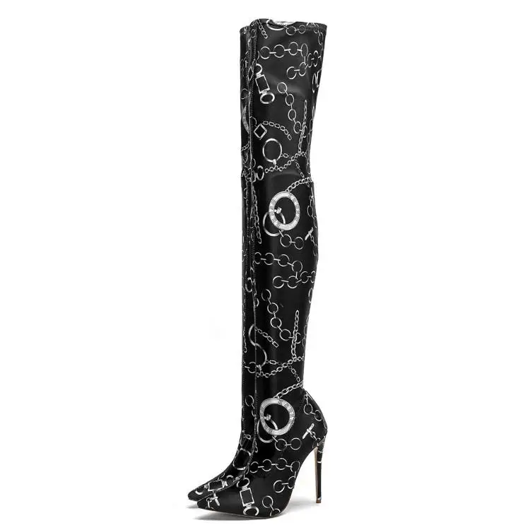 

2019 spring boots artificial short plush high-heeled stretch cloth dot pointed high-heeled boots fashion boots