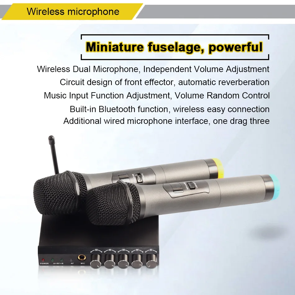 KEXU UHF Двухканальный беспроводной ручной микрофон, простой в использовании караоке беспроводной микрофон системы