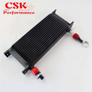 

16 Row AN10 Universal Aluminum Engine Transmission 248mm Oil Cooler British Type w/ Fittings Kit Black