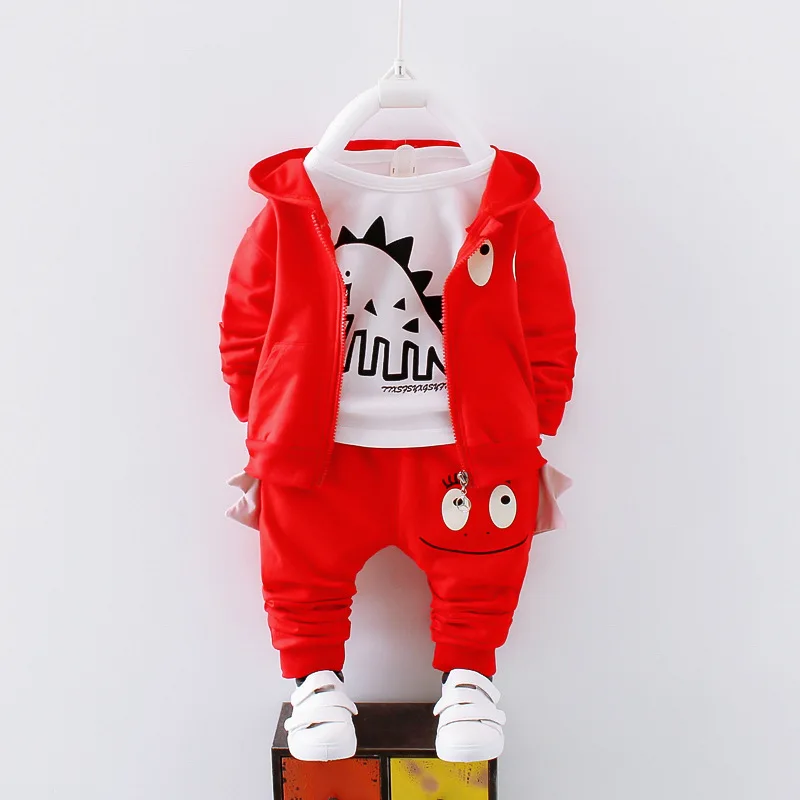 

Toddler boys sprign autumn clothing set fashion cartoon longsleeve t-shirt+Hooded jacket+pants 3pcs kids outfits tracksuit