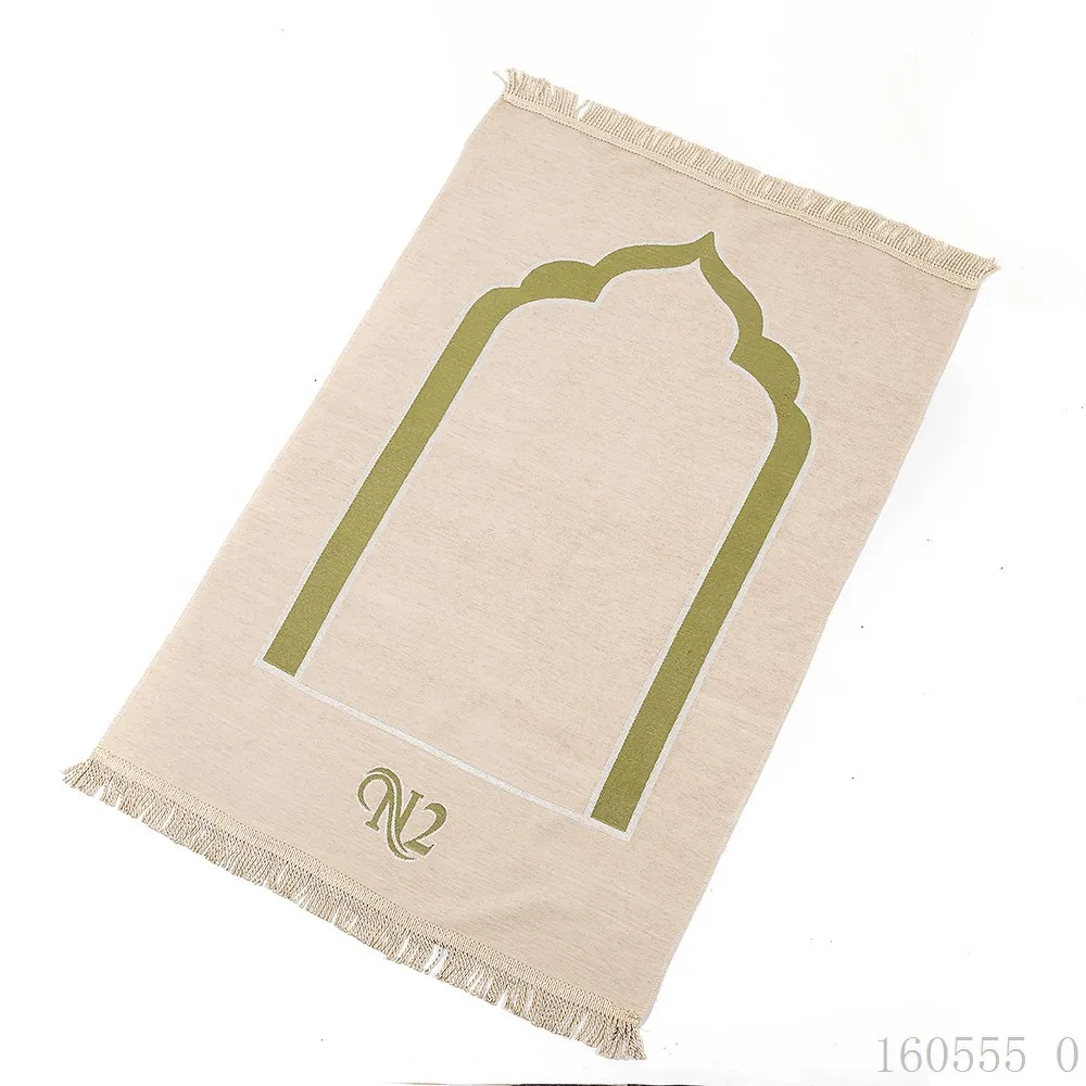 

New White Beige Soft Flannel Prayer Blanket MashaAllah Salat Musallah 70x110cm Travelling Islamic Muslim Prayer Mat/ Rug/ Carpet
