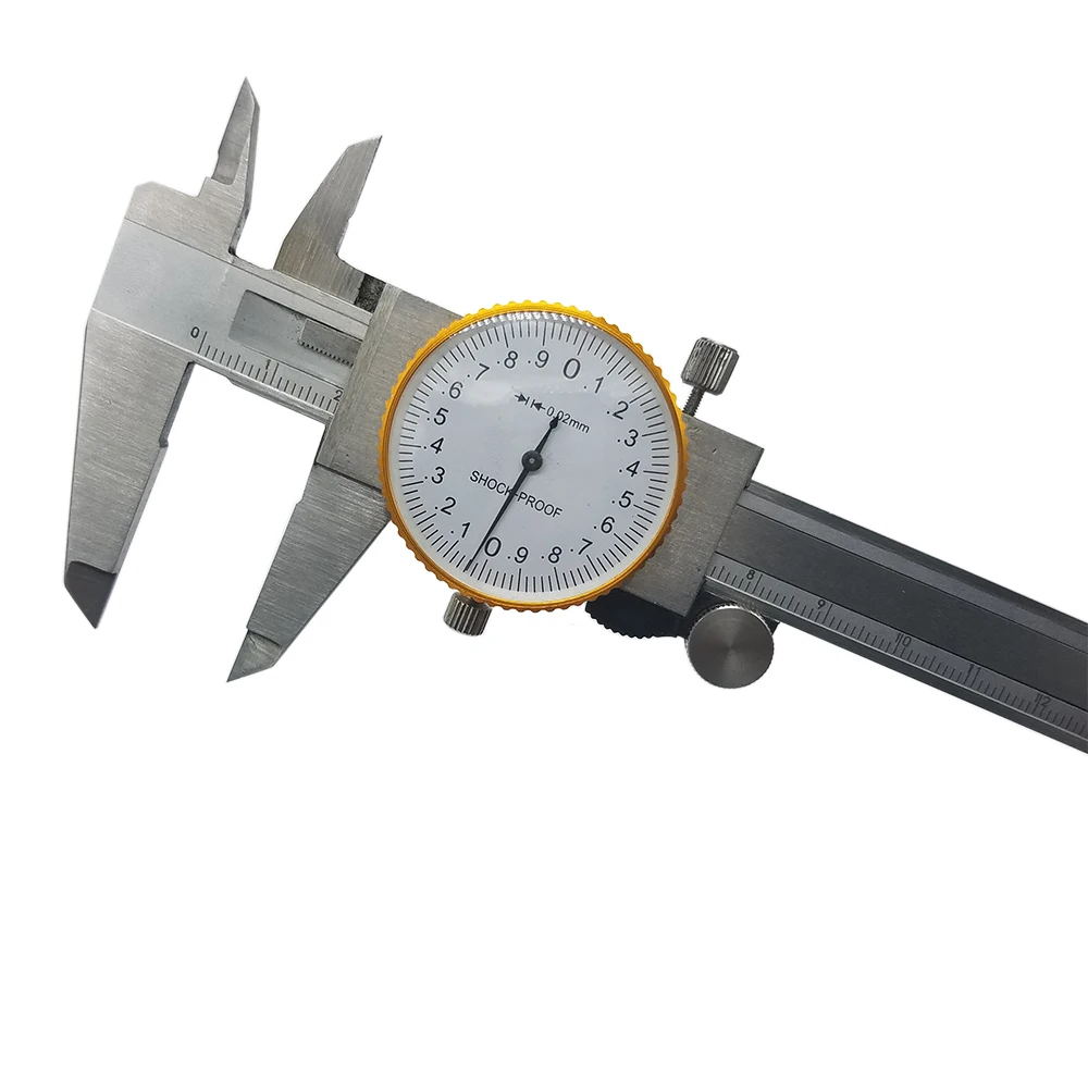 

1pc 6 inch 0-150mm Stainless Steel Dial Vernier Caliper Metric Gauge Ruler Jeweller Measuring Tool Woodwork Ruler Shock Proof