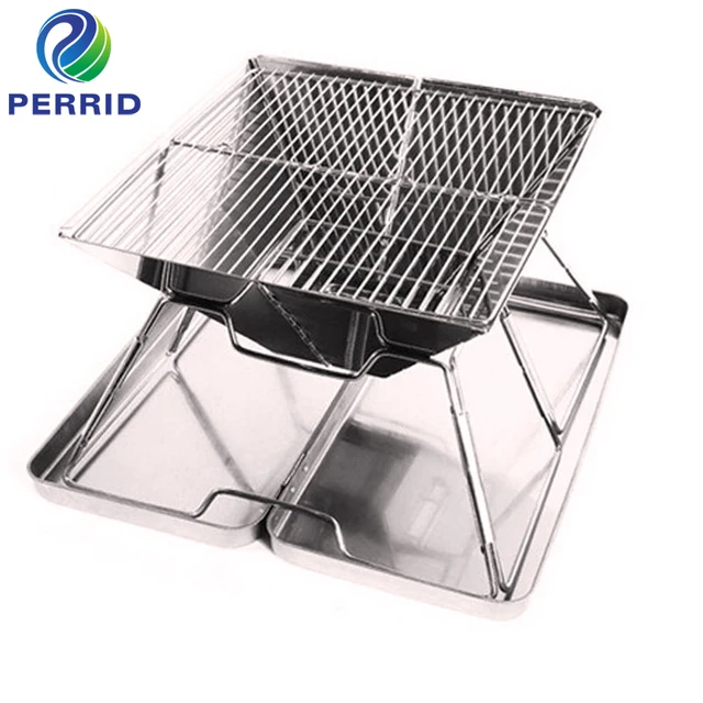 Cheap Outdoor Pot Camping Stove Fire Camping Backpack Large Convex Folding Multi Carbon Furnace Stainless Steel Grill For BBQ ATB5-1