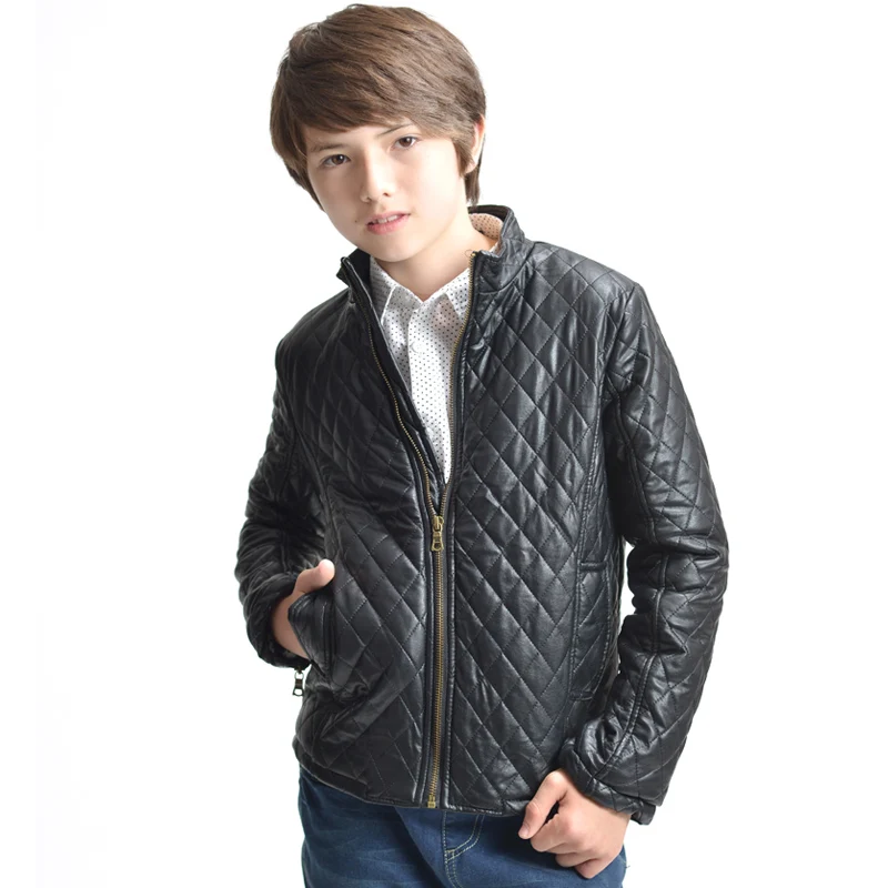 2015 new autumn and winter for children 5 12 years old boys leather