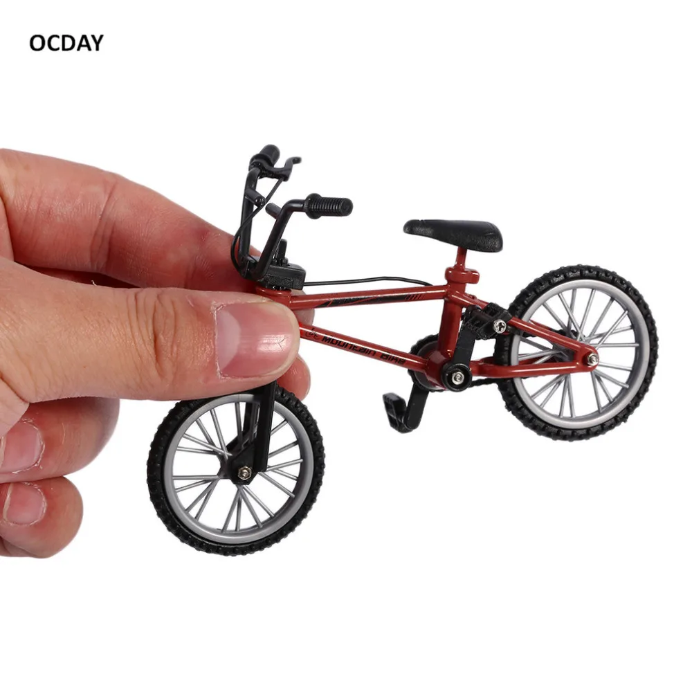 OCDAY Simulation Alloy Finger bmx Bike Children Red finger board bicycle Toys With Brake Rope Novelty Gift Mini Size Funny