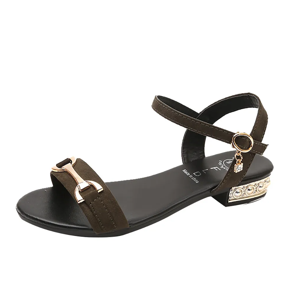 

Women's Summer buckles Shoes Peep-toe thick bottom Flat Shoes Roman Sandals Mujer Sandalias Ladies