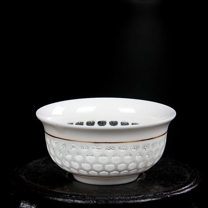 6 шт./компл. 40 мл китайский дзиндэжэнь керамическая творческая чашка для чая соты выдалбливают pervious к свету от Цзиндэчжэнь керамическая чашка