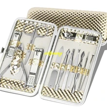 100 комплекты Свадебная вечеринка подарок 12 в 1 Нержавеющая сталь Nail Clipper Ножницы Пинцет резак Клип кутикулы Уход за лошадьми комплект с золотой коробке