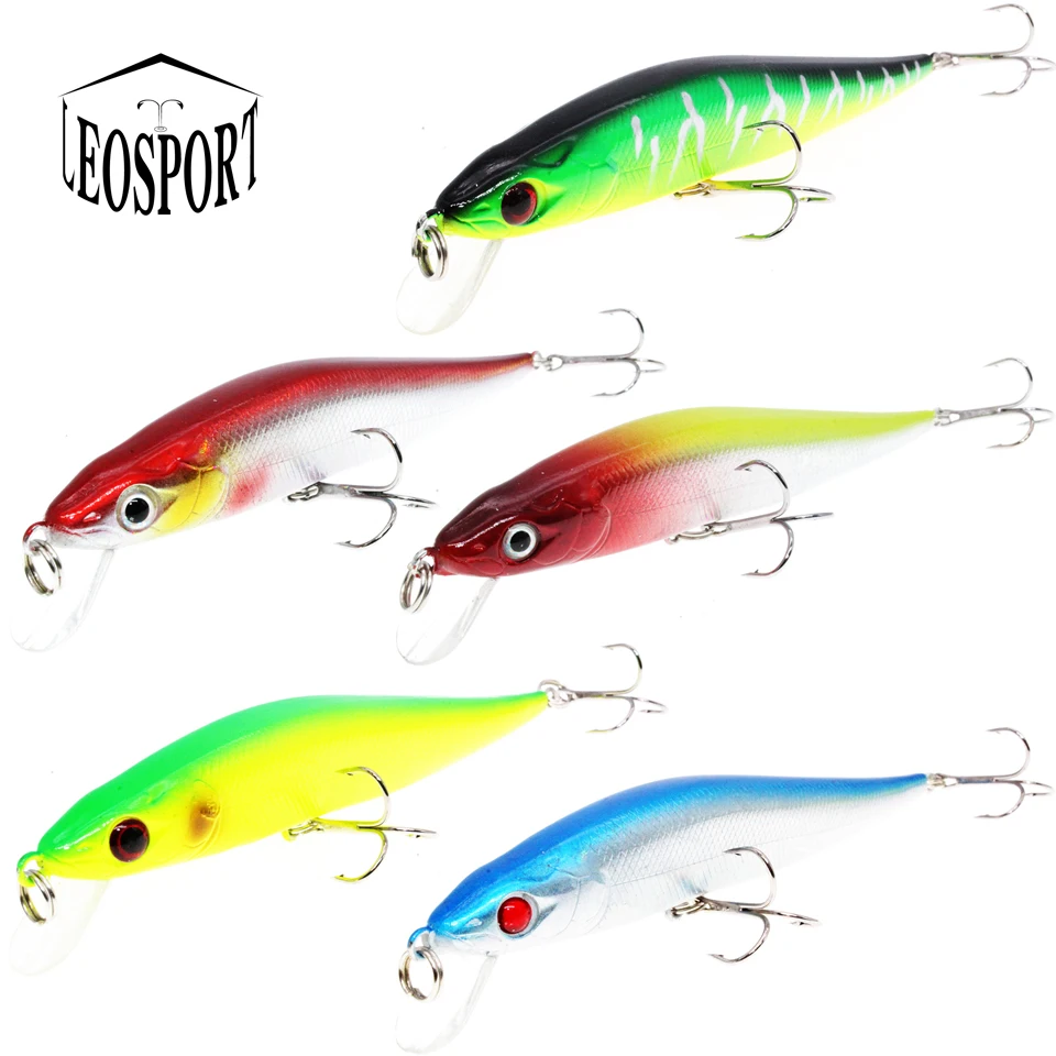 

LEOSPORT Floating Minnow Fishing Lures 3D Eyes Hard Aritificial Wobblers Crankbaits Deep Swim Plastic Baits Japan Pesca Isca