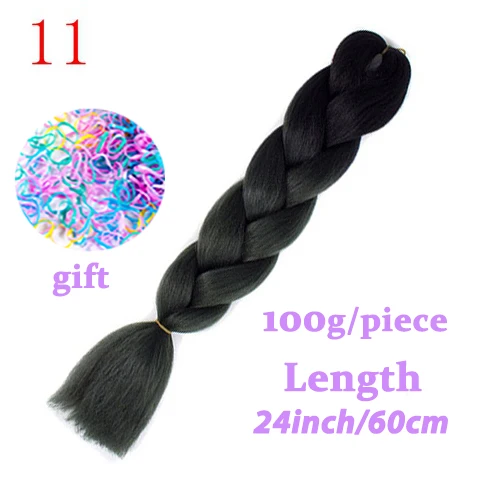 Мисс парик Омбре плетение волос для наращивания 24 дюйма 100 г огромные косы синтетические волосы волокно Розовый Фиолетовый Синий Зеленый 1pce - Цвет: #35