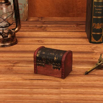 

10cm Chinese style Antique jewelry Storage box Retro Wooden box desktop Official seal Bracelet Debris package gift candy collect