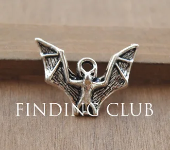 

20 pcs Silver Color Bat Charm Pendants DIY Metal Jewelry A761