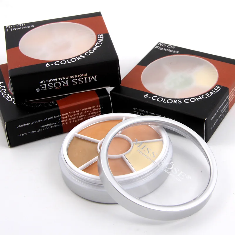 

Brand Professional 6Color Camouflage Concealer For Dark Skin Full Cover Color Corrector Face contour cream kit concealer palette