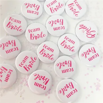 

6Pcs/Set White Hen Night Hen Party Bride To Be Team Bride Bachelorette Badges 1 Bride 5 Team Bride Wedding Decoration Supplies