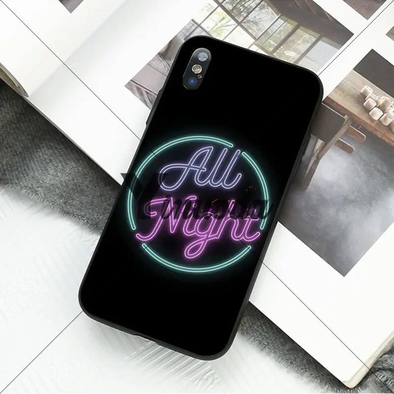 Black background fluorescent small pattern font neon