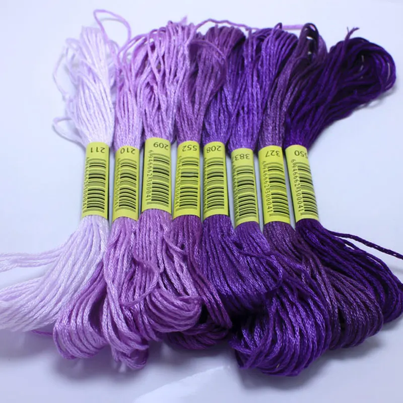 Embroidery thread cross stitch cotton 8 skeins different gradient color