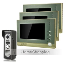ENVÍO LIBRE Nuevo Cable 7 “Pantalla TFT LCD de Video teléfono de La Puerta Sistema de Intercomunicación de Audio + 1 Al Aire Libre Cámara de La Puerta + 3 Monitores Al Por Mayor