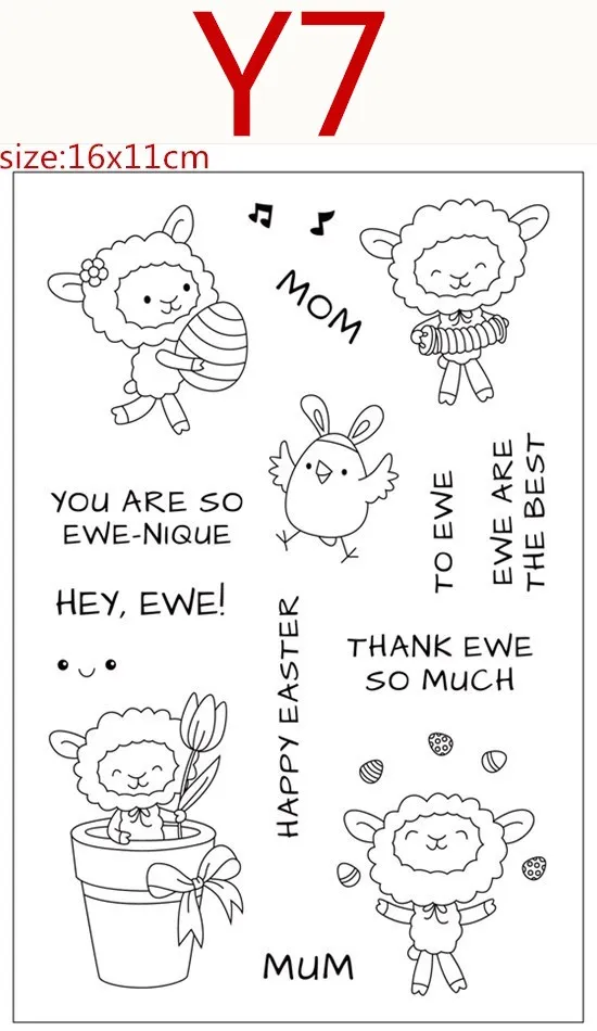 

Little sheep Transparent Silicone Rubber Stamp and metal die Sheet Cling Scrapbooking DIY Cute Pattern Photo Album Stamp