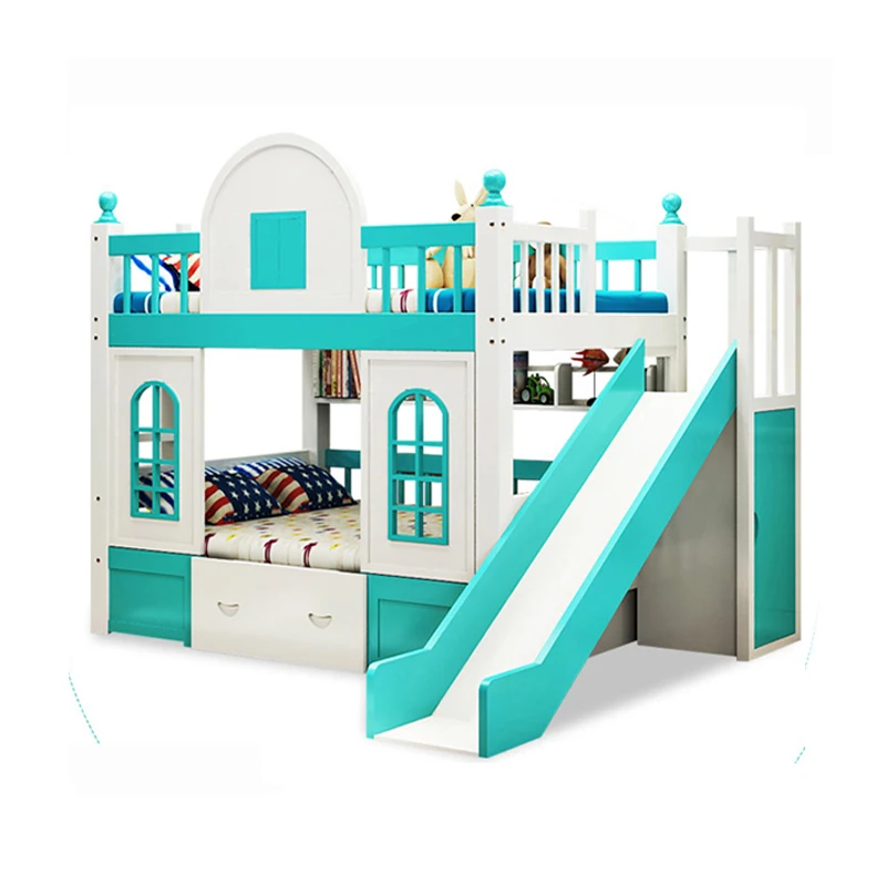 

Fashion design castle style twin bunk bed kids