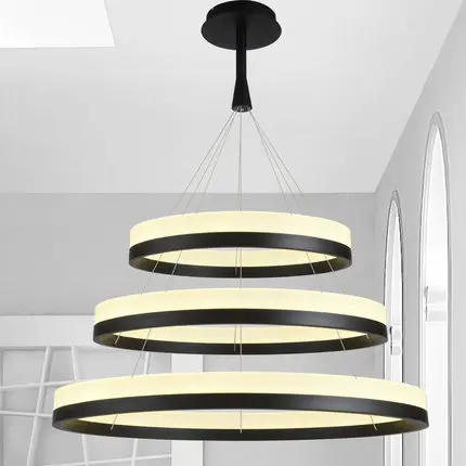 LED Modern Acrylic Round Circles Pendant LIghts Fixture Nordic Ring Droplights Home Indoor Lighting Dining Room Restaurant Lamp