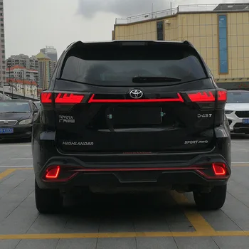 

For Toyota Highlander led rear tail lamp taillight spoiler trunk with moving signal brake lamp 2015-2018 2019 modified