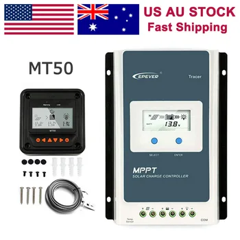 EPEVER 10A 20A 30A 40A MPPT Solar Charge Controller 12V/24V Auto Remote Meter MT50 Fit For Lithium Battery Negative Ground LCD 30a epever mppt solar tracking regulator epsolar 12v 390w 24v 780w tracer3210an mt50 remote meter solar charging controller