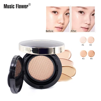

Music Flower Brand New Matte Moisturizer Cushion BB Cream Palette Natural Face Base Concealer Pores Bronzer Contour M5041