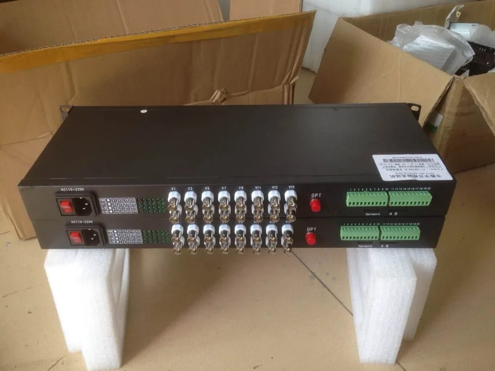 

High Quality Multifunctional 16V16A Digital 16 Vedio and 16 Audio Fiber Optical Media Converter Rack-mounted,1Pair