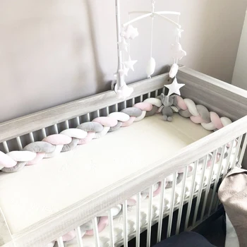 

Baby Bed Bumper Nodic Knot Newborn 3m Baby Bumper Braid Baby Crib Bumpers In The Crib Protector Cuna Bebe Baby Crib Protector