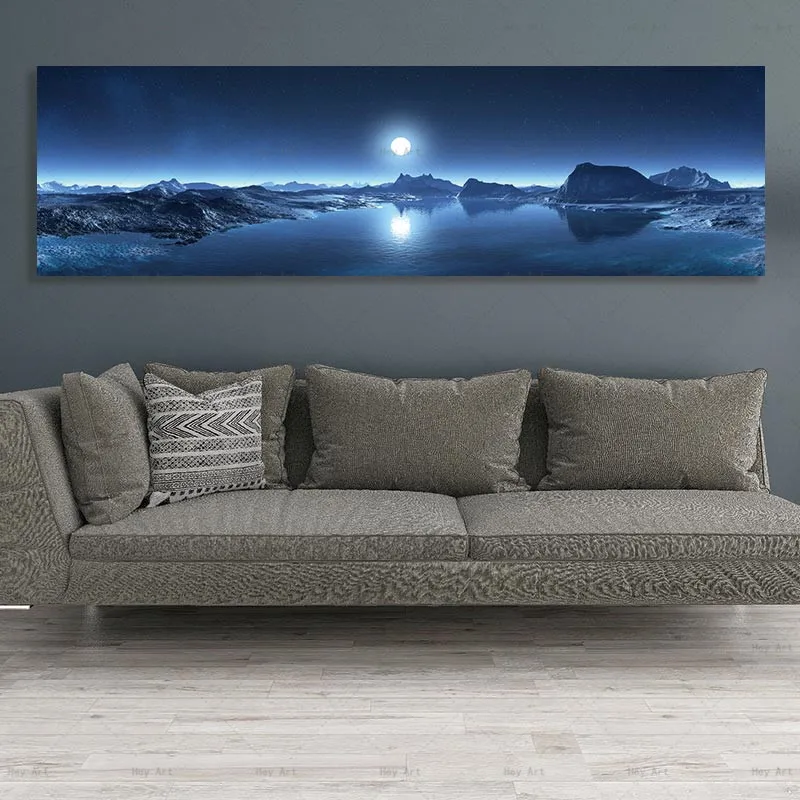 

Hey Art Landscape Canvas Painting Wall Pictures for Living Room Posters and Prints Moon Poster