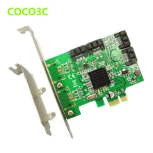 Набор микросхем Marvell 88SE9215 4 порта SATA 6G PCI Express контроллер карты PCI-e для SATA III 3,0 конвертер PCI низкопрофильный кронштейн