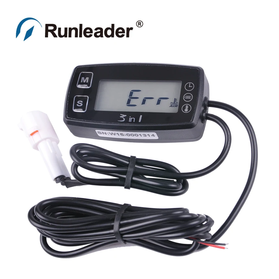 

TS002 PT100 -20+300 thermometer voltmeter clock temperature meter for paramotor outboard glider lawn mower boat marine trimmer