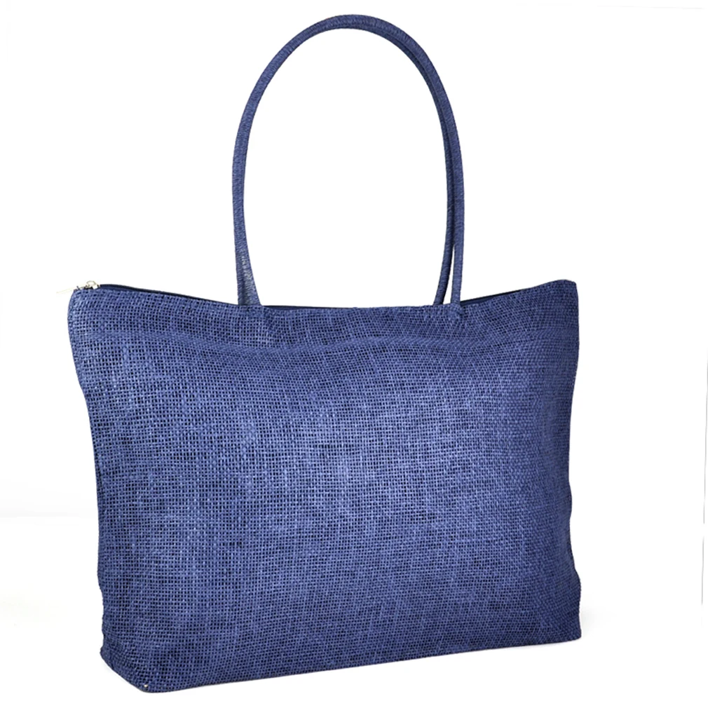 Hot! Blue Ladies Straw Weaving Summer Beach Tote Bag Shopping