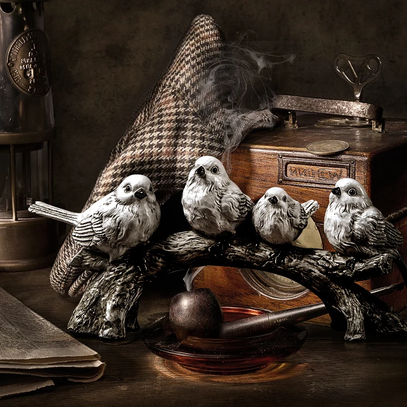 

Pastoral Style Artificial Birds Decor Show Window Decoration Ornaments Rustic Home Decor Retro Desk Accessories
