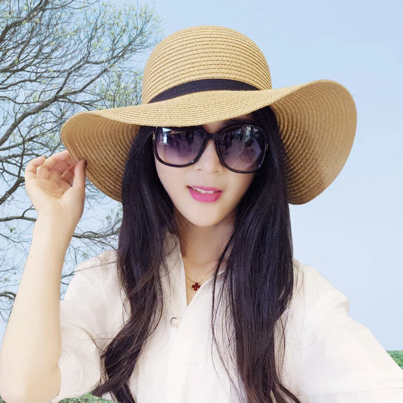 Летняя женская кепка s Dome бант лента Sombrero пляжная Дамская солнцезащитная Кепка