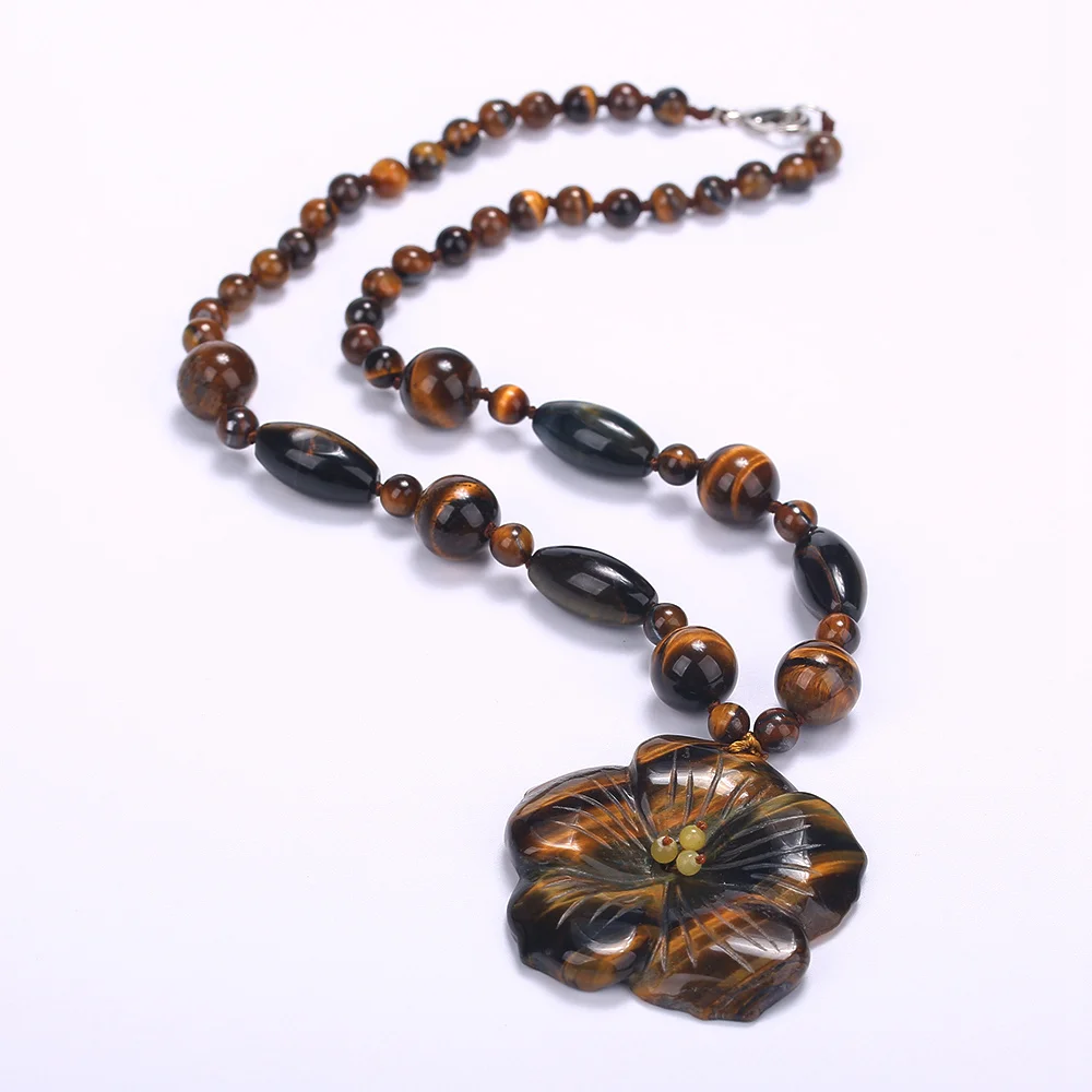 Каменное натуральное ожерелье, Горячие Бусы, короткое ожерелье s& Кулоны для женщин, агат, Янтарное ювелирное изделие, ожерелье 48 см, камень тигровый глаз