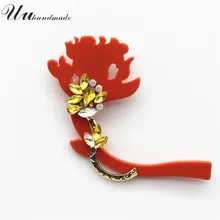 2017 Limited Sale Plant Broches Jewelry Fashion Brooch Christmas Gifts Acrylic Flower Lapel Pin Broche Large Brooches For Women