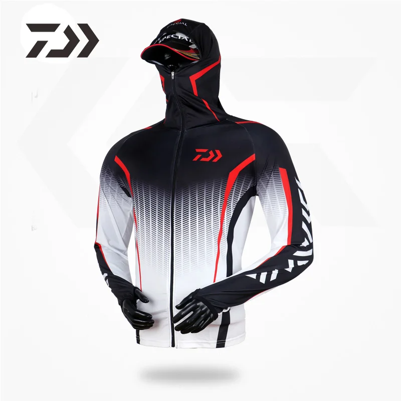 Daiwa Summer Anti-uv Fishing Hooded Men's Professional Clothing Uv Protection Face Neck Breathable Outdoor Fishing Clothes