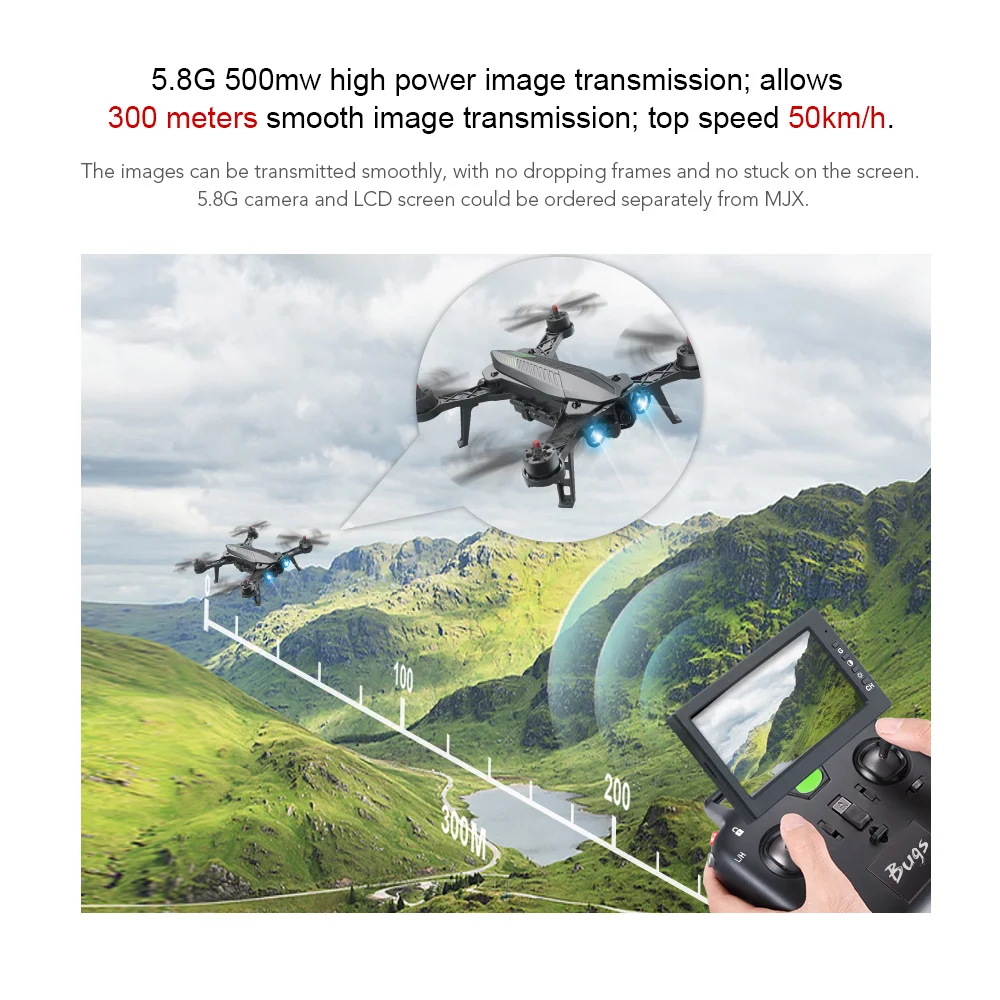 MJX Bugs 6 B6 720P Camera RC Drone Dron 5.8G FPV Drone 250mm Wheelbase High Speed Brushless Racing Quadcopter RC Quad Toys (21)