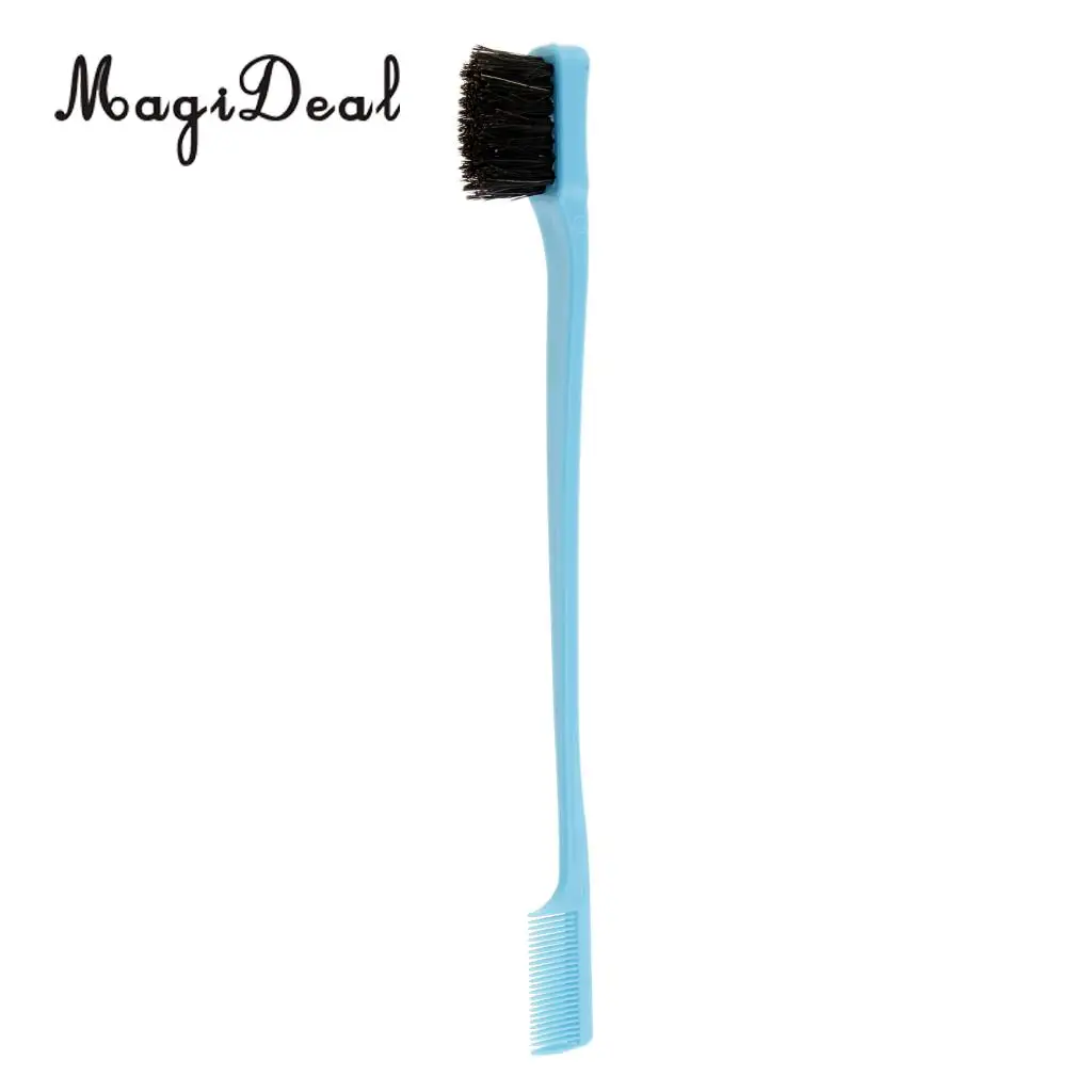 7'' Beauty Double Sided Edge Control Hair Brush Comb Hair Styling Hairbrush Comb End Grooms Smooths Edges High Quality