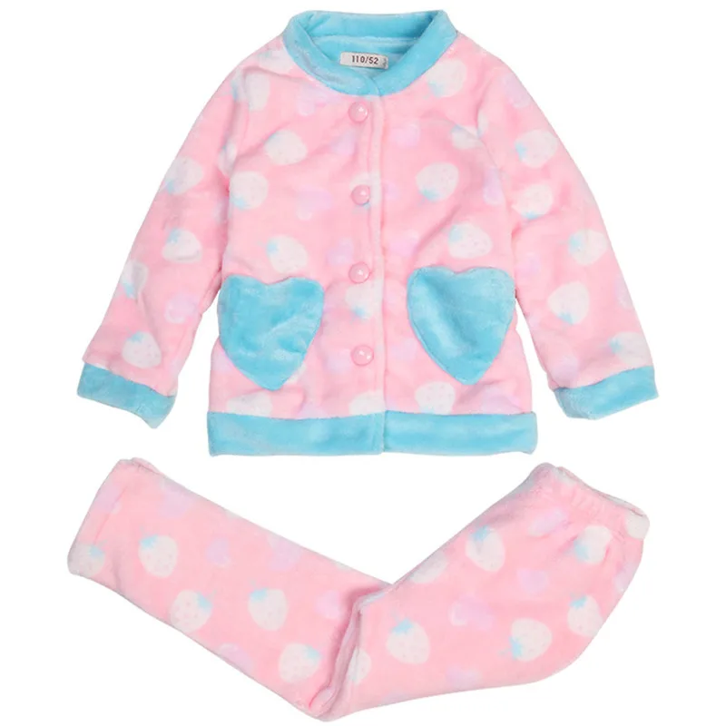 

Kids Pyjama Sets Children Girls Coral Velvet Pajamas Home Clothes Autumn and Winter Flannel Thickened Pajama Girl Nightwear